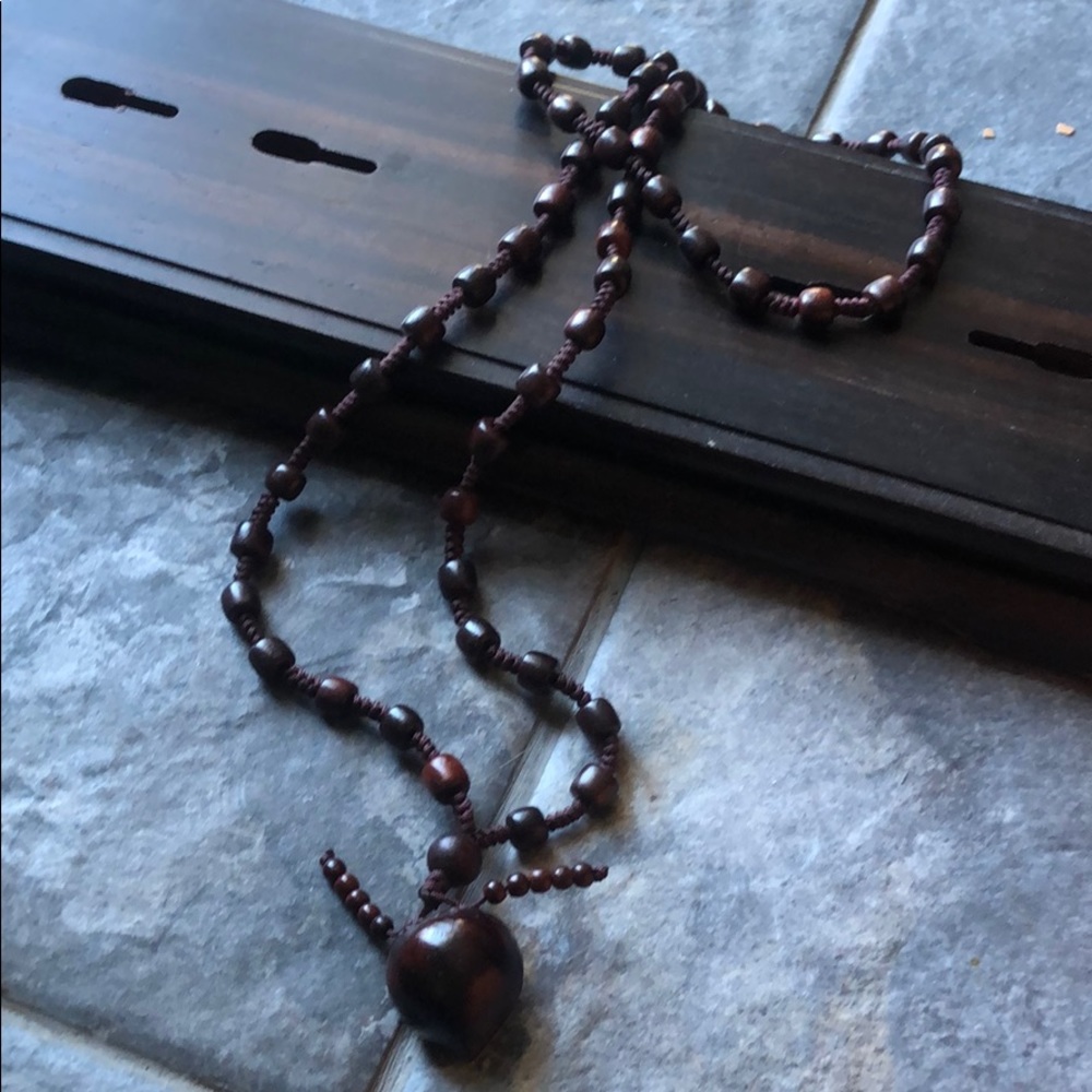 Walnut wood necklace